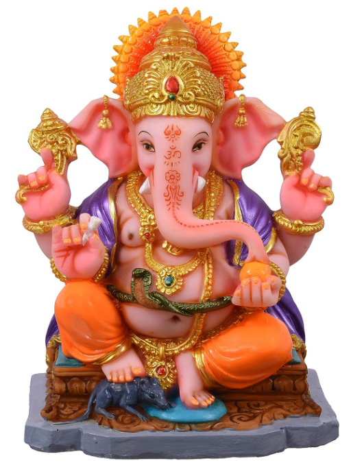 Ganesha<br />
Elephant head<br />
Half tusk<br />
Rat vehicle